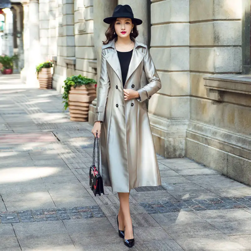 Тренч Женский 2019 новый осенний темперамент ветрозащитные пальто Дамская мода