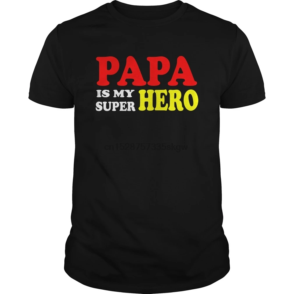 Мужская футболка семейная рубашка с надписью PAPA is my super hero крутая принтом