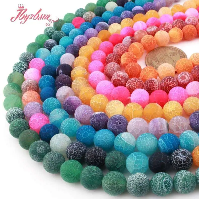 8 мм круглые бусины с морозом трещинами выветривающимися агатами из натурального