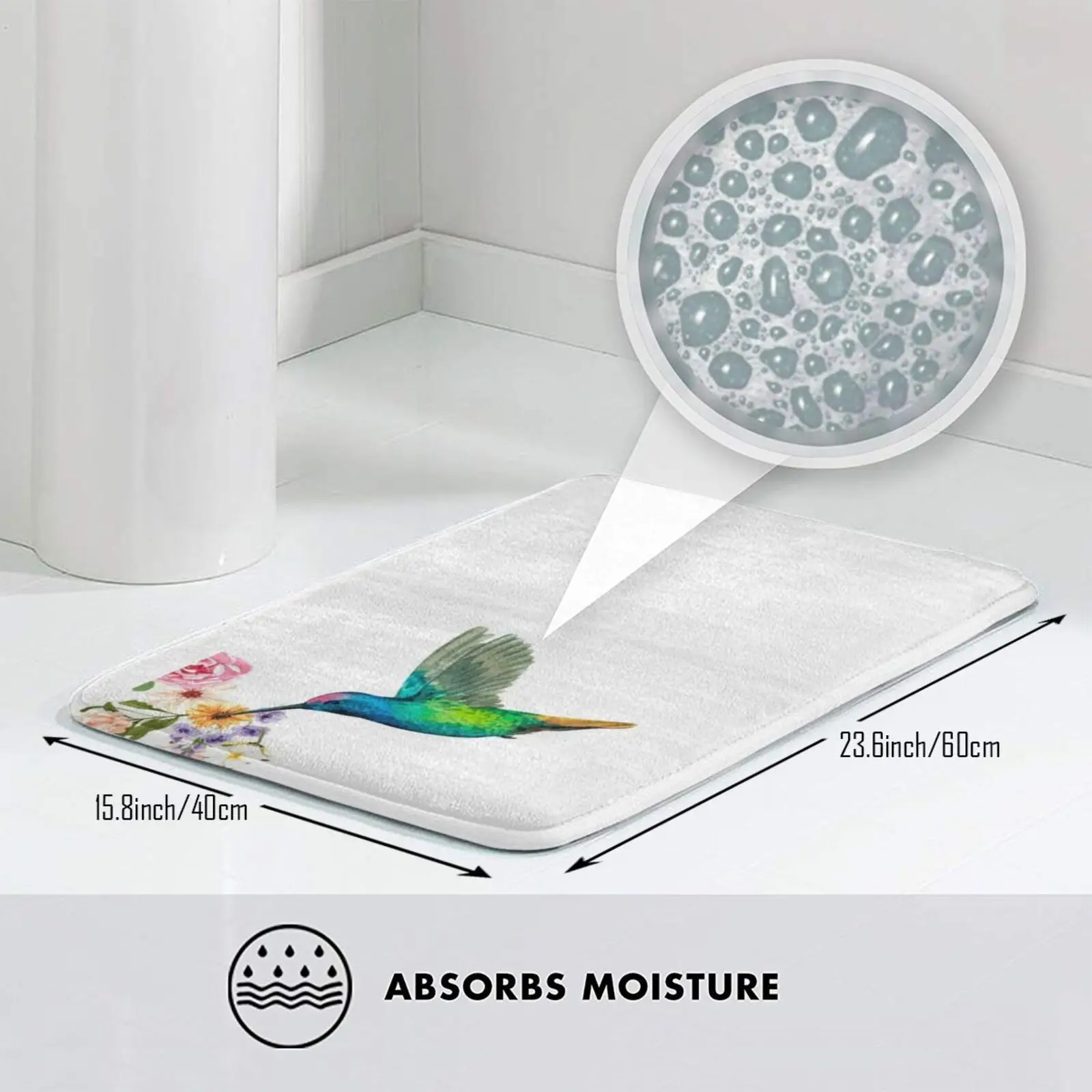 Ковер с маленьким колибри и цветами коврик мягкий ковер Колибри птицы