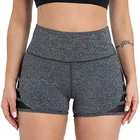 Женские шорты с высокой талией и карманами для занятий йогой, шорты для бега, атлетики, шорты для йоги, женские шорты для фитнеса