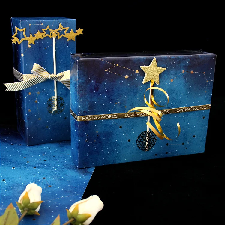 

5pcs/lot Bronzing Star Constellation Birthday Gift Wrapping Ppaer 50*70cm Home Decoration Paper