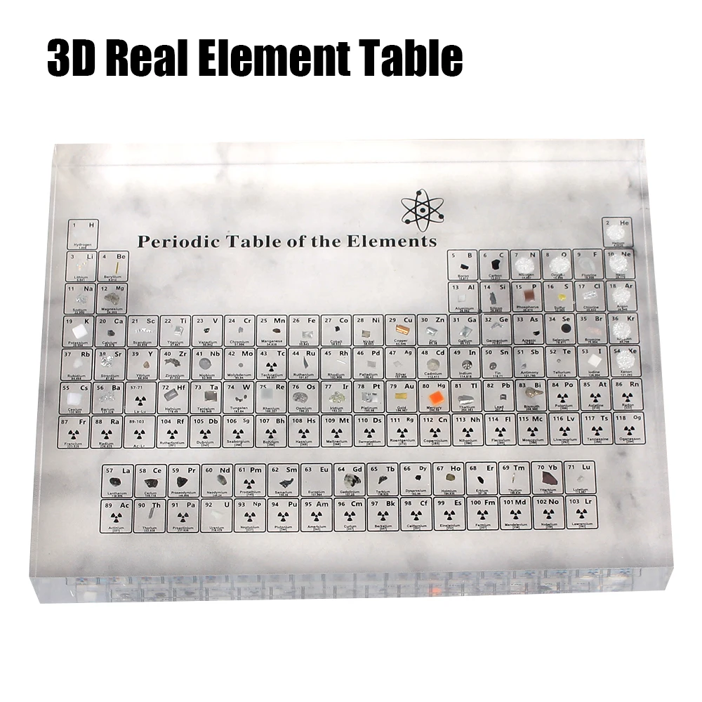 

Chemical Element Display With Real Elements Samples Letter Decoration Kids Teaching School Display Acrylic Periodic Table