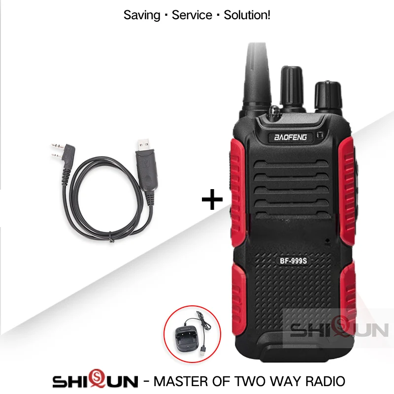 USB-Cable Горячая Baofeng bf-999s Plus Walkies Uhf band военный уровень двухстороннее радио 999S(2) для безопасности, отеля, ветчины BF999s обновление 888s 5W - Цвет: USB-Cable