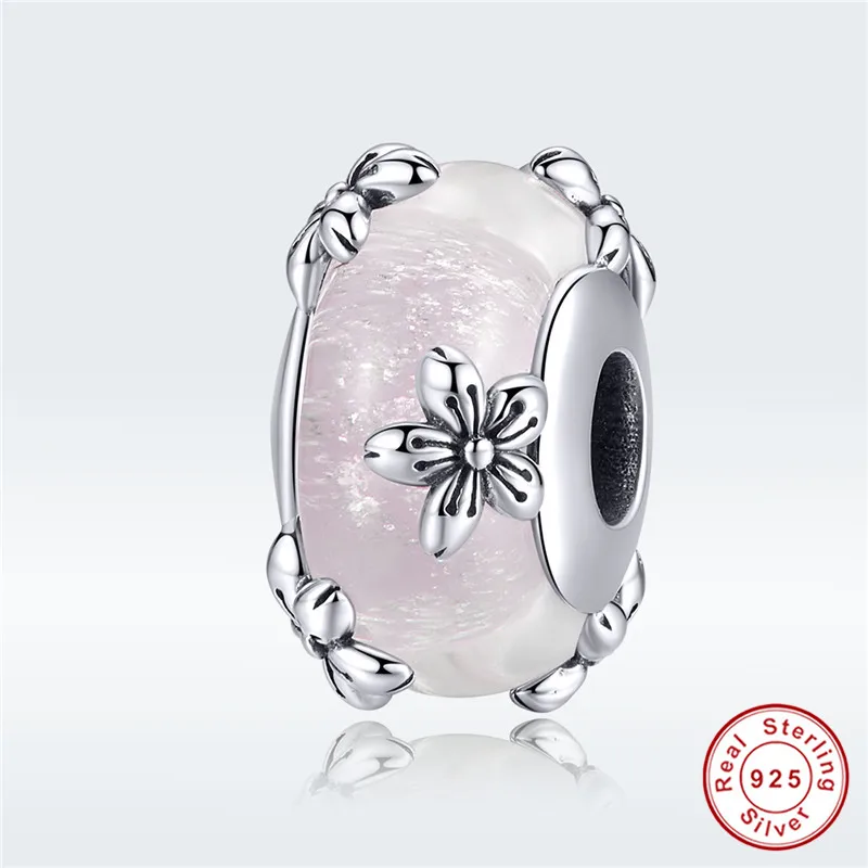 Стеклянные бусины в виде цветка вишни серебро 925 пробы | Украшения и аксессуары