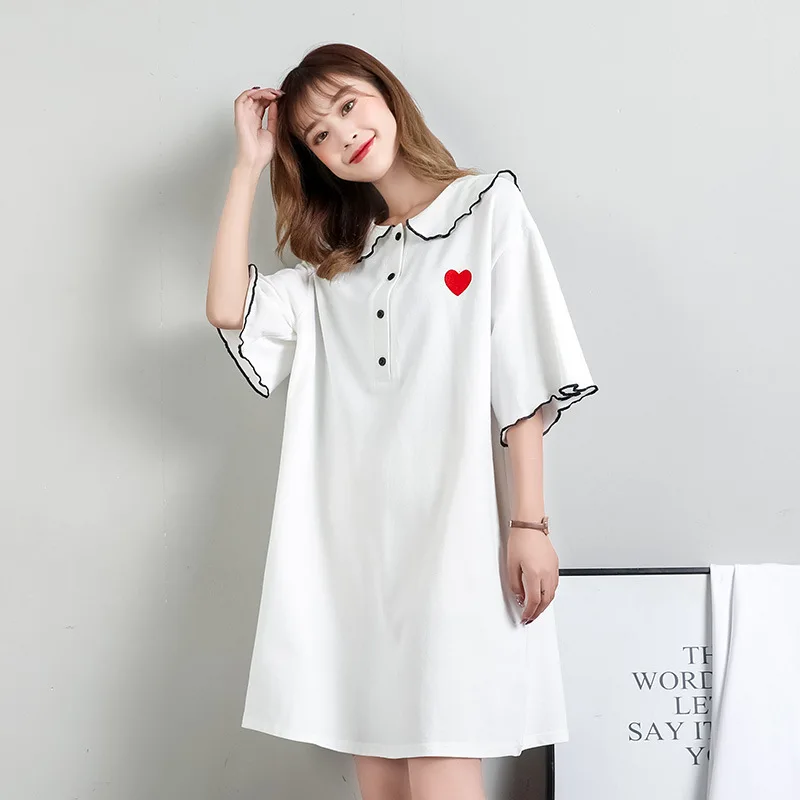 

2020 Maternity Summer Nursing Dress Pregnant Plus Size Top Loose Belly Nursing Dress Temperament Dresses with Breastfeeding