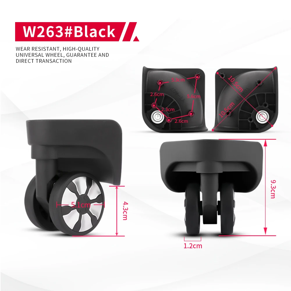 DILONG W263 Luggage wheels replacement universal parts heavy-duty trolley case wheel high-quality detachable colord casters