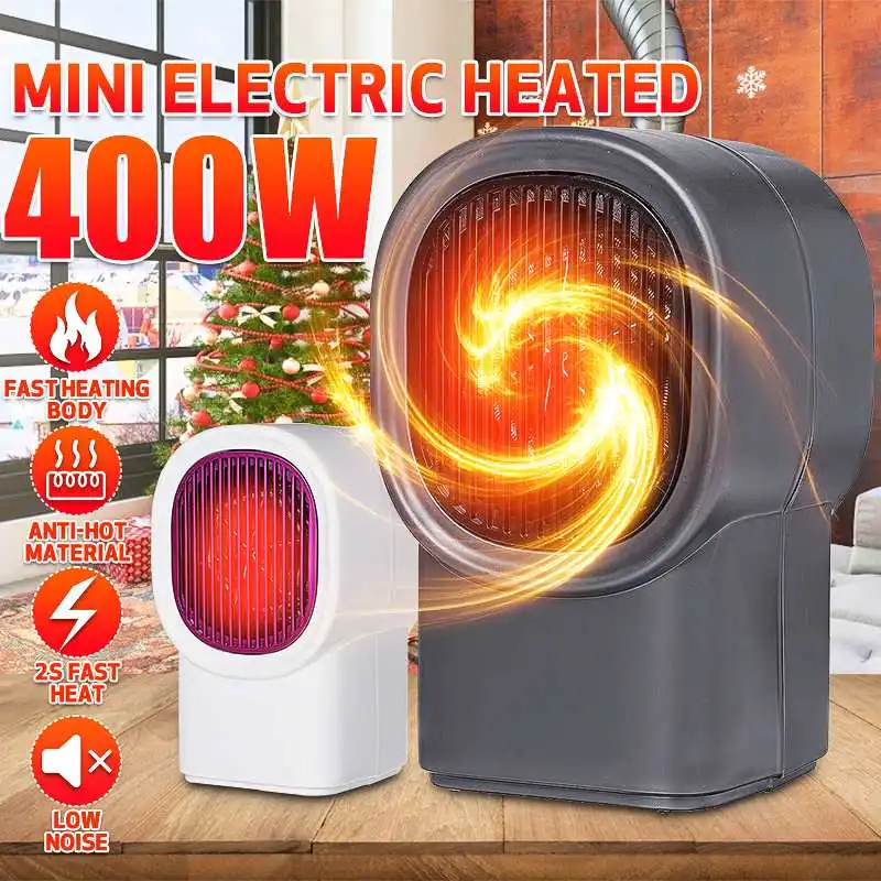 

400W Mini Electric Heaters Fan Countertop Desktop Home Room Desktop Handy Fast Heating Power Saving Warmer for Winter 110V/220V