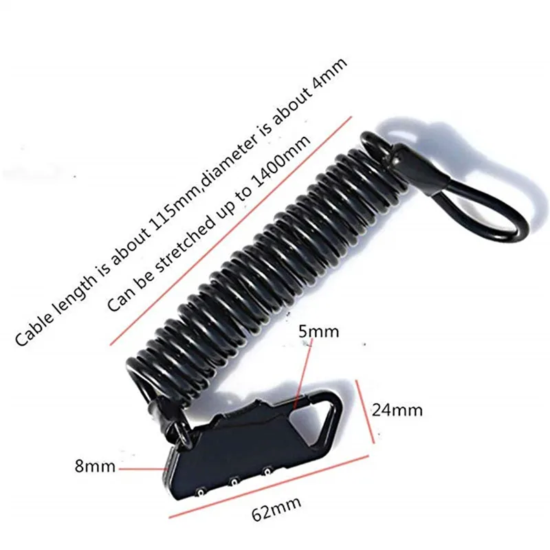 Мини велосипедный замок складной кодовый рюкзак шлем кабель 3 значный Комбинации