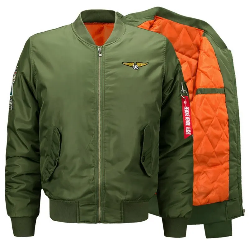 HEFLASHOR вышивка мужская зимняя куртка Осень молния Застежка бейсбольная 1 короткая