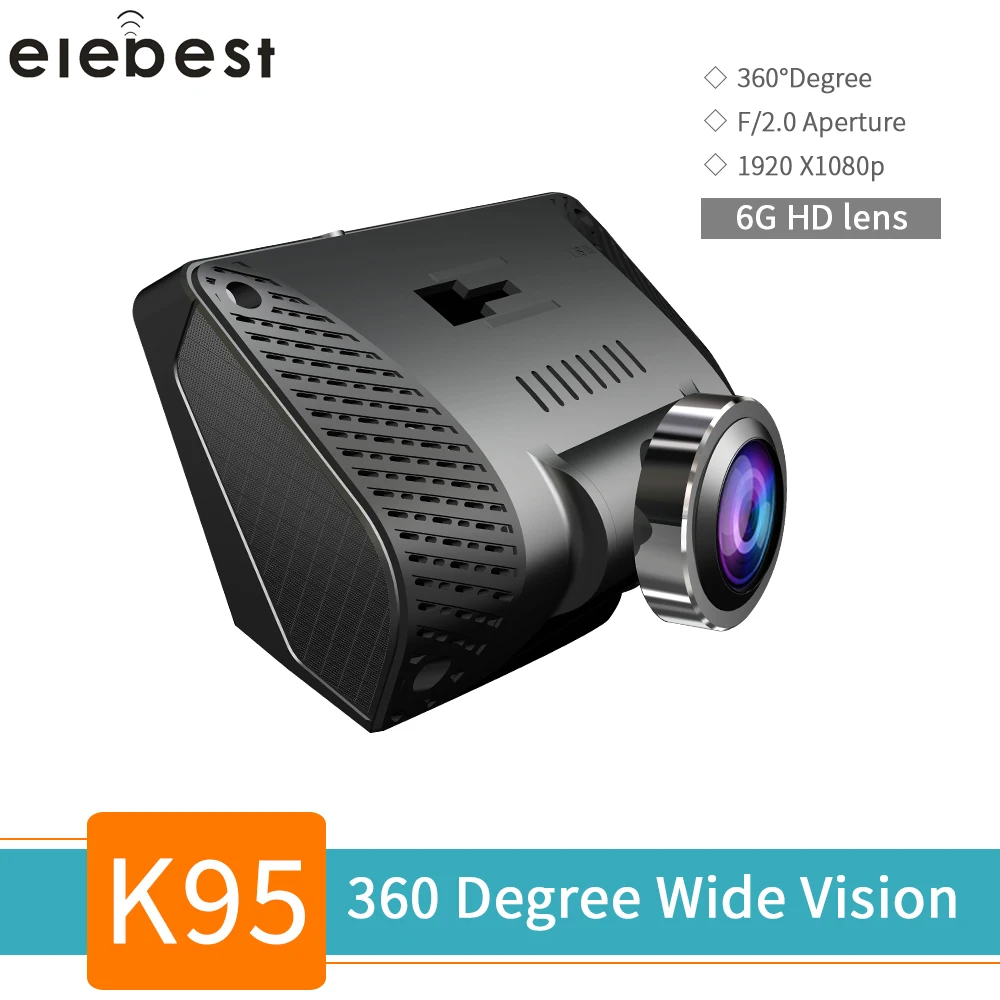 Elebest Автомобильный видеорегистратор 3 дюйма FHD 360 градусов объектив рыбий глаз IPS