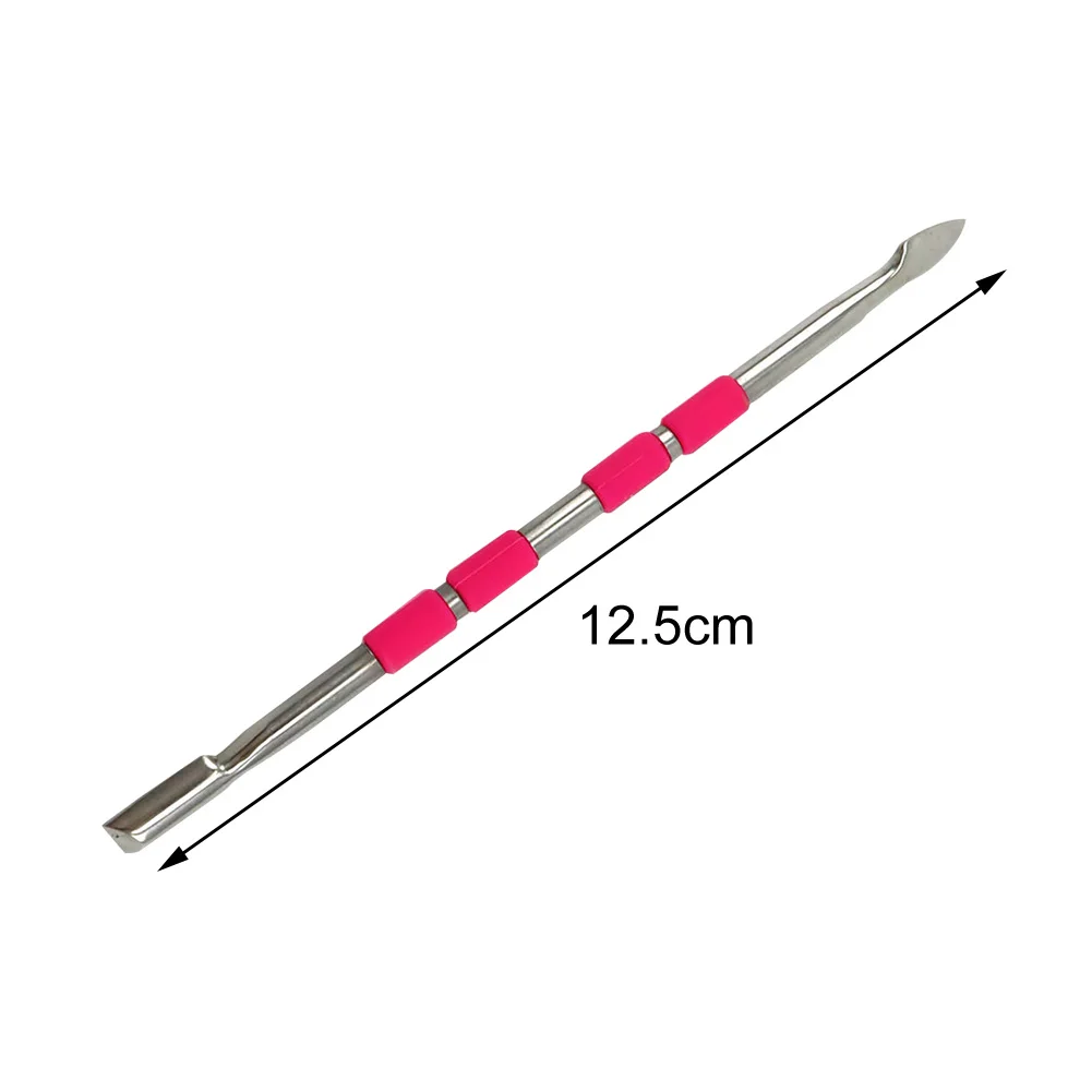 

Portable Double End Effective Professional Cuticle Pusher Home Non Slip Nail Cleaner Long Stainless Steel Manicure Pedicure Tool