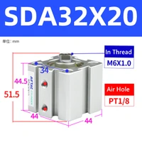 airtac compact air cylinder sda20253240510x15x30x35x40x5060b