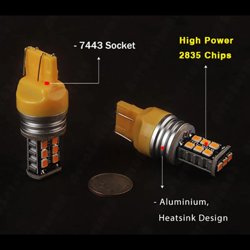2 шт. Автомобильные светодиодные стоп светильник лы T20 7443 W21/5W 7440 W21W 15 SMD 2835 12