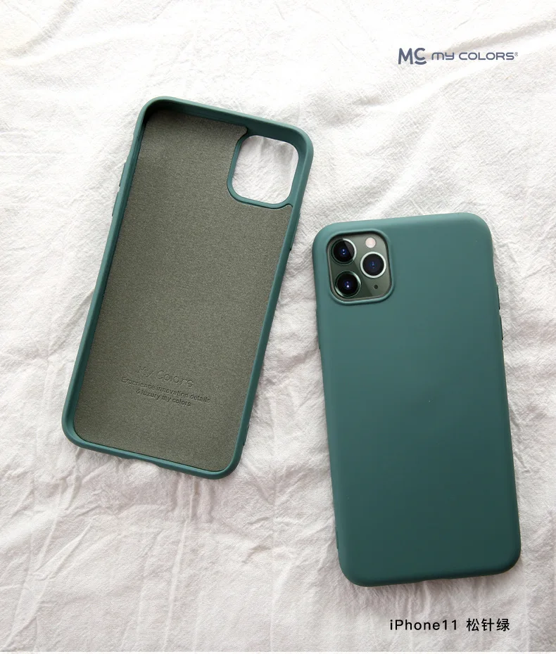 OCHGEP жидкий силиконовый тонкий чехол для iPhone 8 7 Plus X/XS чехол для iPhone X XS 7 8 чехол для телефона s с розничной упаковкой - Цвет: Dark Green