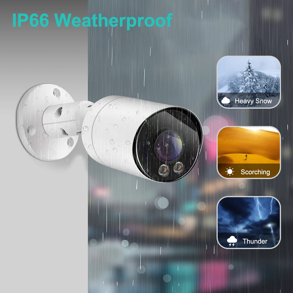 UniLook 4K/8MP ColorVu POE IP Camera 2.8mm Lens with Mic Full Color Night Vision IP66 Bullet CCTV Surveillance H.265 P2P - купить по