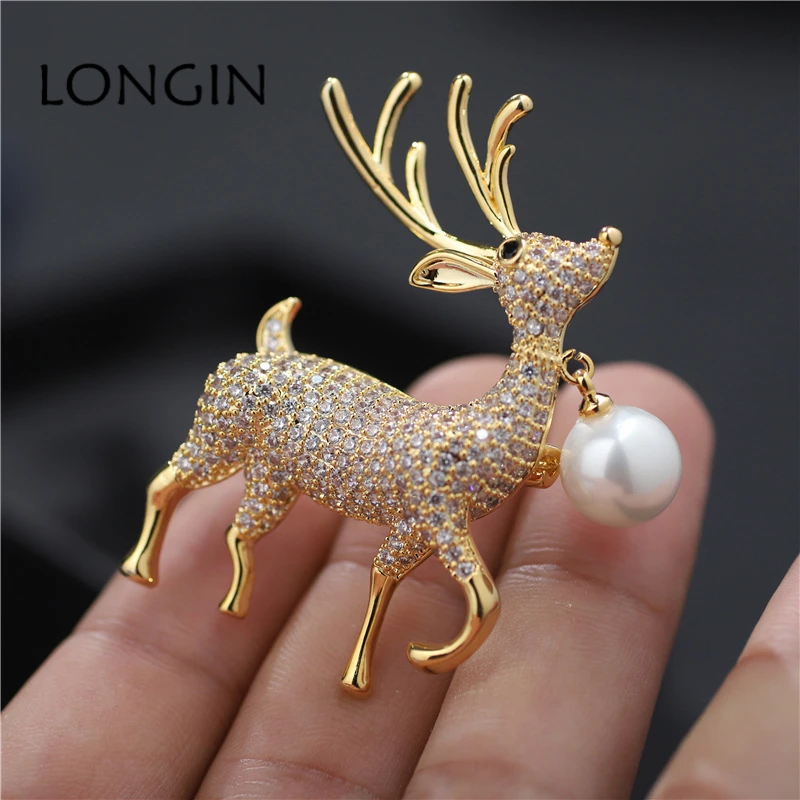 Золотистая Серебристая Роскошная жемчужная циркониевая Женская Брошь модная