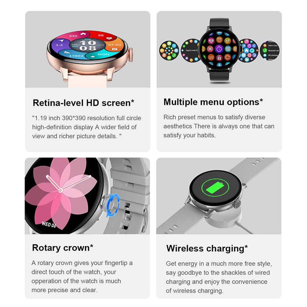 DT2+ Men Women Smart Watch BT Phone Dial Call Wireless Charging Password Protection P68 Waterproof Motion Tracker Smartwatch - купить по