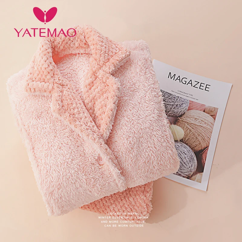 YATEMAO/утолщенная пижама с длинными рукавами для кормления фланелевая одежда сна
