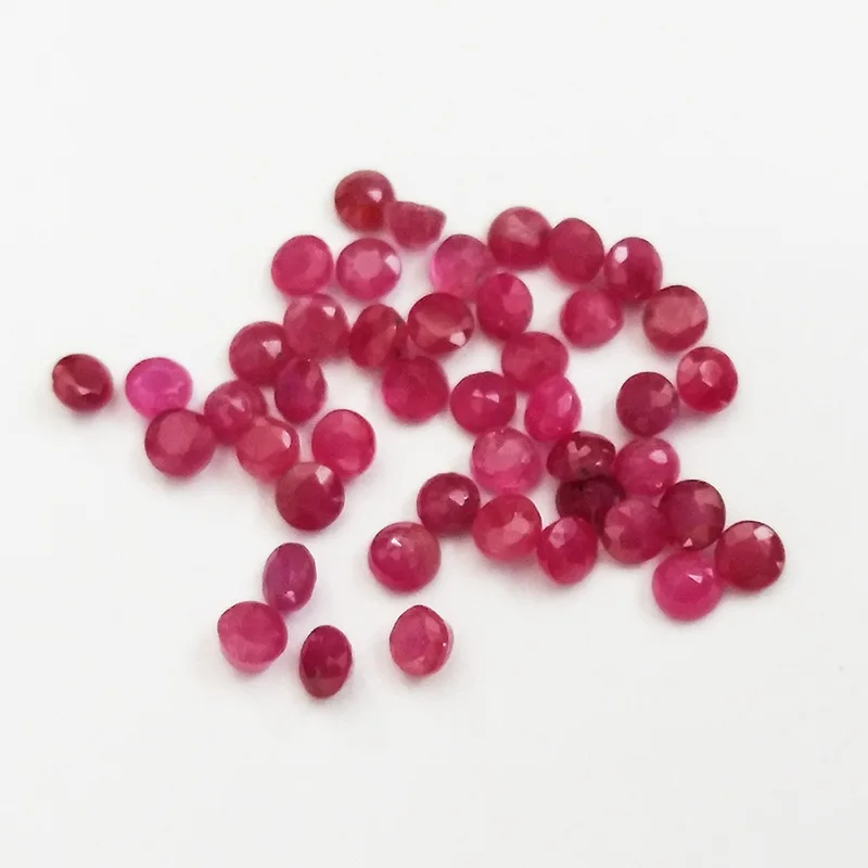 Natural Unburnt Ruby Round Jewelry Loose Bare Gem 3A Level 3. 25mm Man Woman DIY Material Ring Earring Pendant Valet Inlay