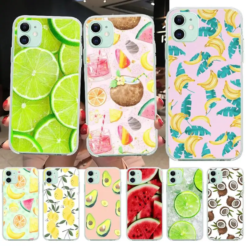 

Summer Fruit Pineapple Watermelon Lemon Phone Case cover Shell for iPhone 11 pro XS MAX 8 7 6 6S Plus X 5S SE 2020 XR cover