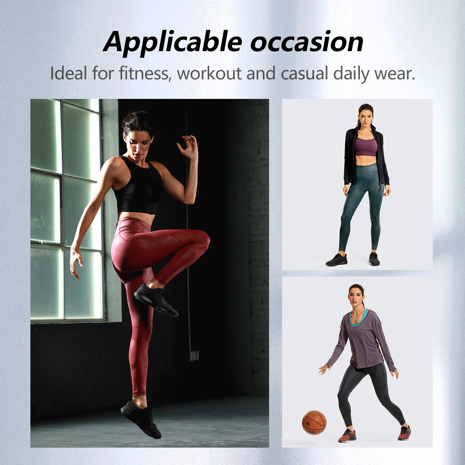 SYROKAN Faux Leather Leggings Women  Matte Coated Texture Workout Leggings Sport Women Fitness Mesh Tight Pants