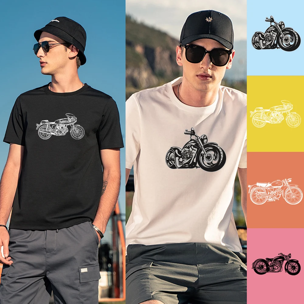 

Cool motorcycle printing men’s trendy wear tops, short-sleeved T-shirts (size S to XXXL), pure cotton material, comfortable to