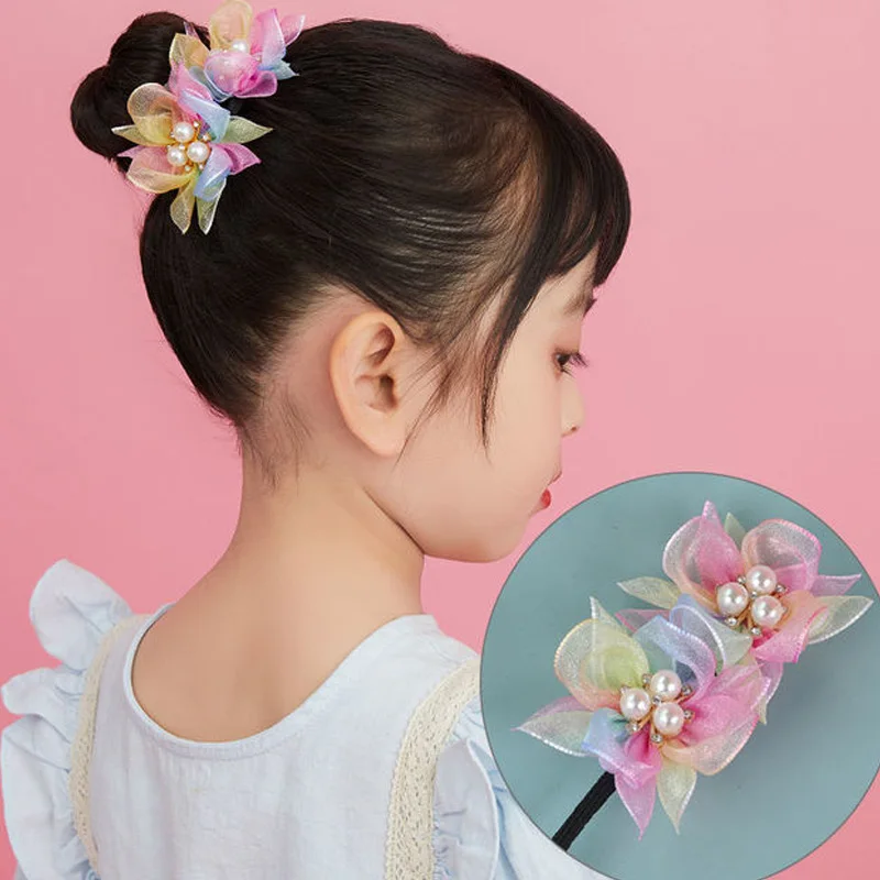 

2021 New Bowknot Flower Braided For Kids Hair Bun Maker Hair Style Tool Headdress Hairpin Fashion Hair Accessories Girl Headwear