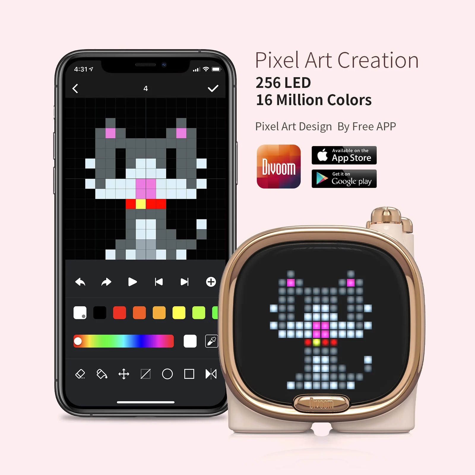Divoom Zooe Pixel Art Bluetooth-динамик портативная мини-музыка милая Беспроводная настольная