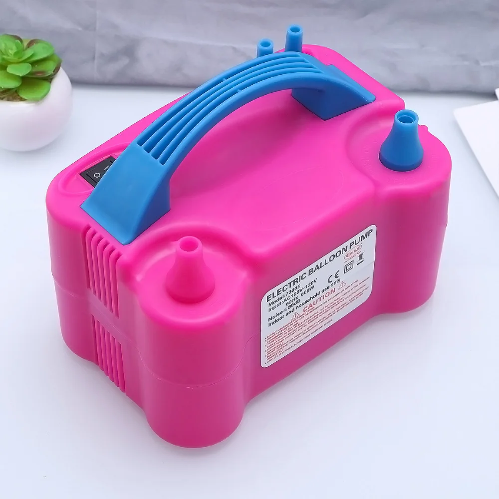 

Portable Double Electric Balloon Air Pump Inflator Dual Nozzle Blower With Plug