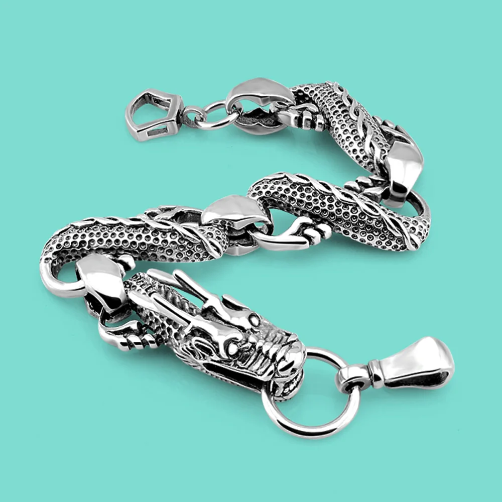 Новый мужской браслет из тайского серебра 925 пробы в ретро стиле с китайским