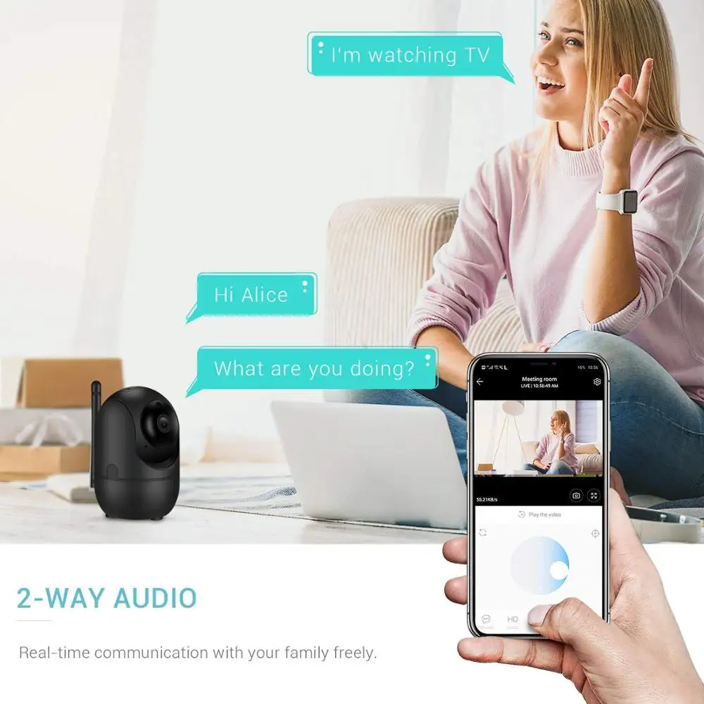 Беспроводная ip-камера 1080P интеллектуальная человеческая с автоматическим