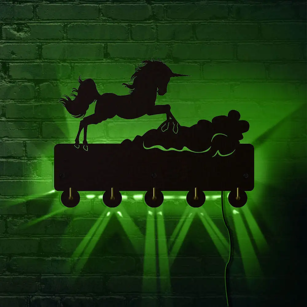 Настенные крючки с подсветкой &quotпрыгающий Единорог&quot летающая лошадь