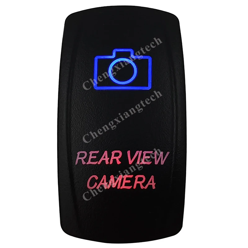 

Rear View Camera Rocker Switch 5 Pins SPST On/Off Blue & Red Led 20A/12V 10A/24V Toggle Switch for Cars,Trucks, RVs, Boats