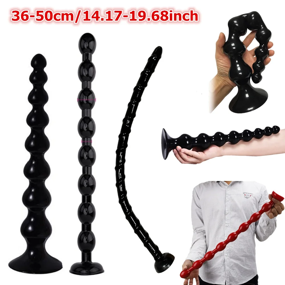 3 Sizes Super Long Pull Beads Anal Plug Powerful Suction Cup Silicone Dildo Female Masturbation Adult Sex Toys for Woman Man Gay