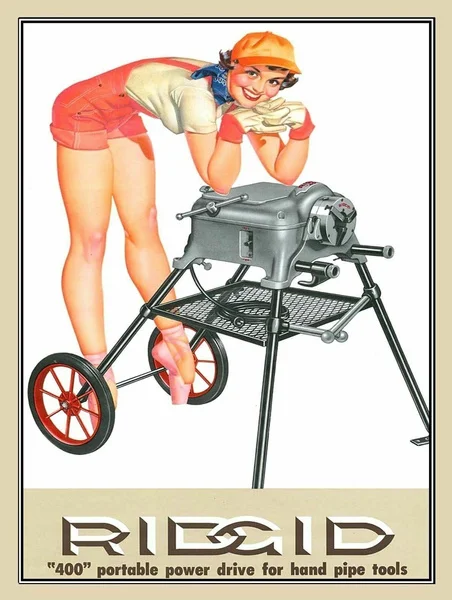 

Ridgid Girl Pin Up Plaque Retro Art Printed Metal Sign Vintage Sign Tin Retro Vintage Tin Sign Bar Pub Home Metal Poster Wall Ar