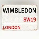 Wimbledon Sw 19 Tennis London Street металлические алюминиевые плакаты, кафе бар-закусочная, паб, ресторан, Настенный декор 12x8 дюймов