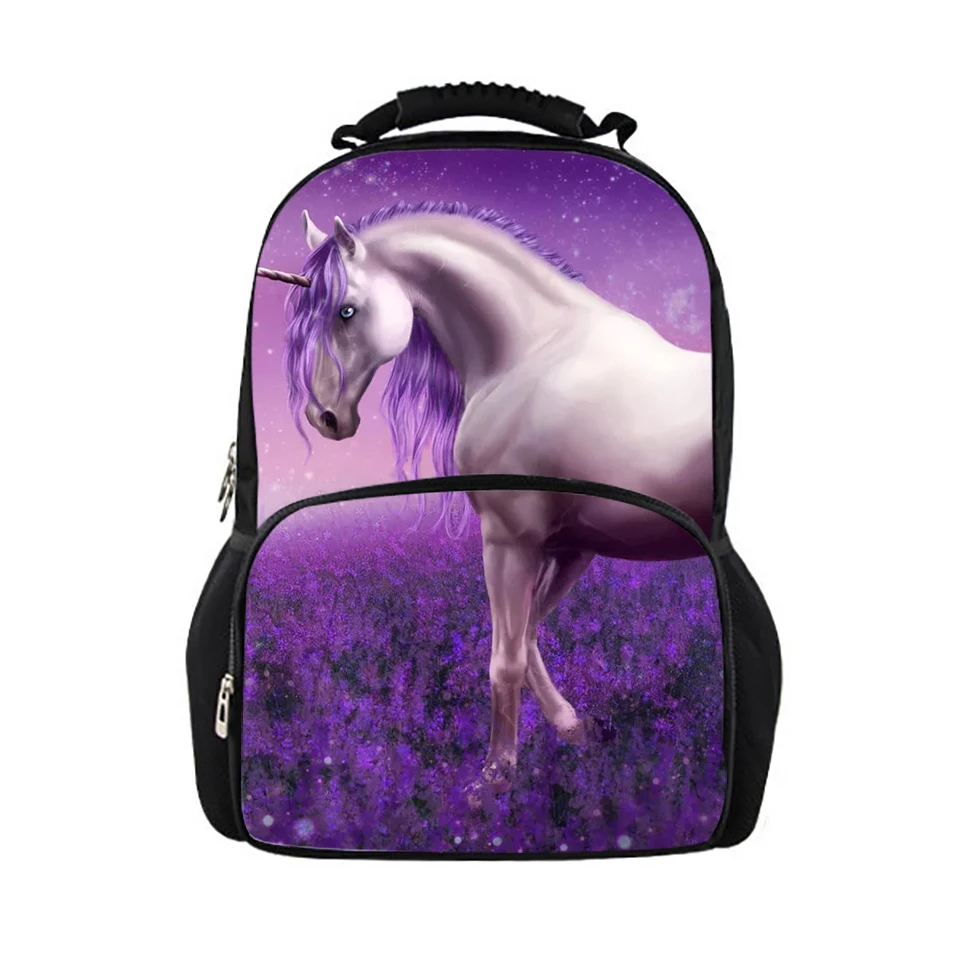 HaoYun Children's Backpacks Beautiful Horses Pattern Kids School Book Bags Cartoon Animal Teenagers Girls Large Backpack