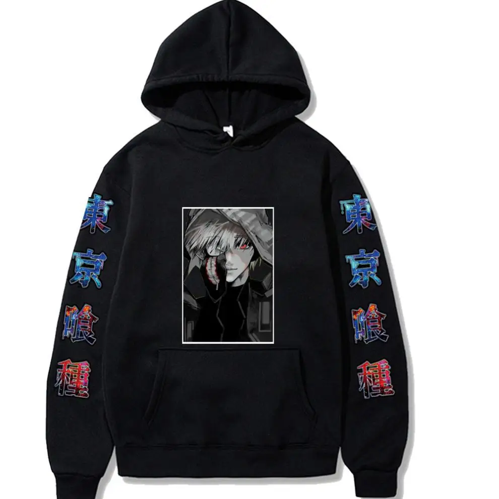 

Anime Tokyo Ghoul Ken Kaneki Men Hoodie Hip Hop Loose Fleece Sweatshirt Unisex Streetwear Harajuku Male Clothes Oversize Tee Top