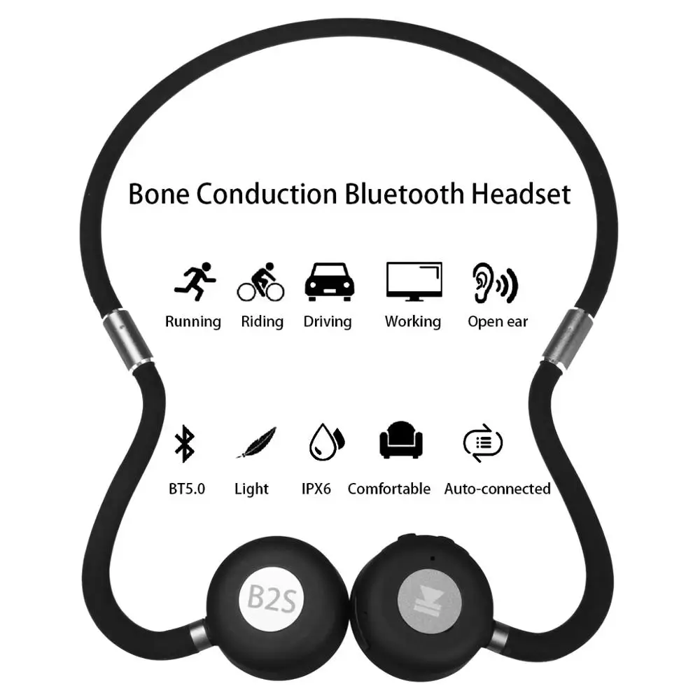 HUHD супер светильник Bluetooth 5 0 костная проводимость Беспроводные спортивные