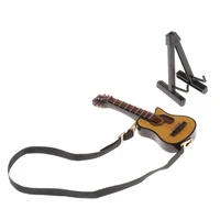 112 dollhouse miniature musical instrument guitar model with strap stand