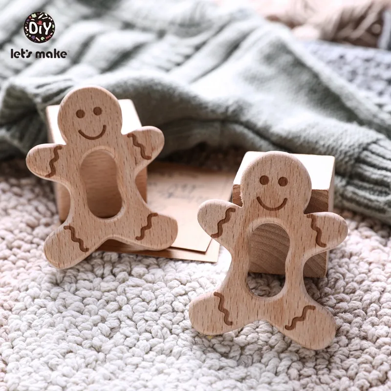 Let's Make 1 шт. деревянные Прорезыватели для зубов из пищевого бука в форме