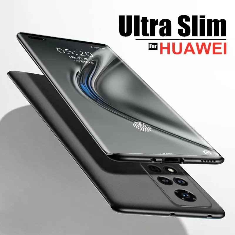 Фото Однотонный Ультратонкий матовый чехол для Huawei P50 P40 P20 P30 Lite Honor 50 SE Y6 Y7 Pro Y9 Y5 Prime P smart