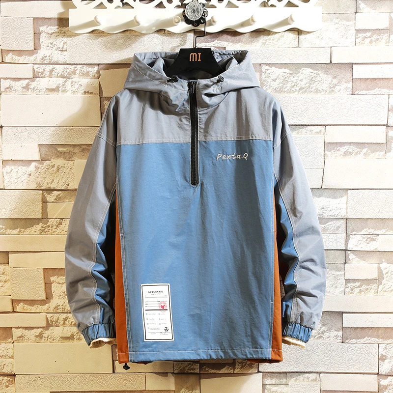Light blue Новая осенняя и зимняя мужская куртка с вышивкой, модная уличная одежда, мужская куртка-бомбер, Повседневная модная одежда M-5XL - Цвет: Light blue