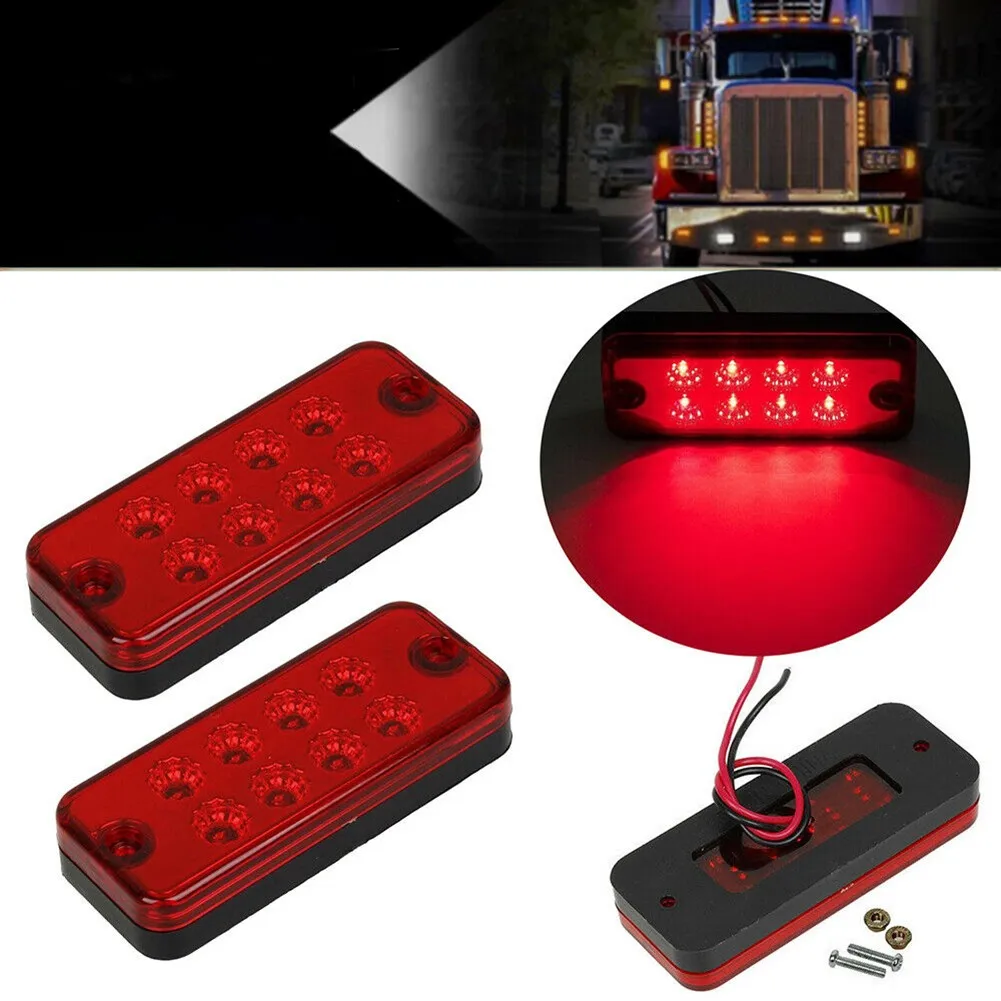 

Lamp Side Marker Lights Parts Red Waterproof 1000K 2pcs 8-SMD Accessories