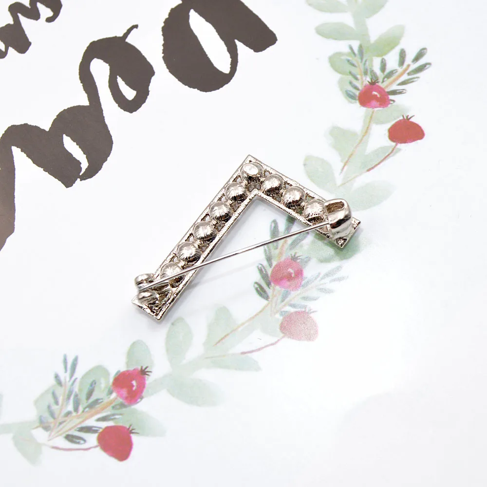 

YoungTulip creative letter L shape brooches shining rhinestone unisex brooch pin fashion gift for friends simple style brooches