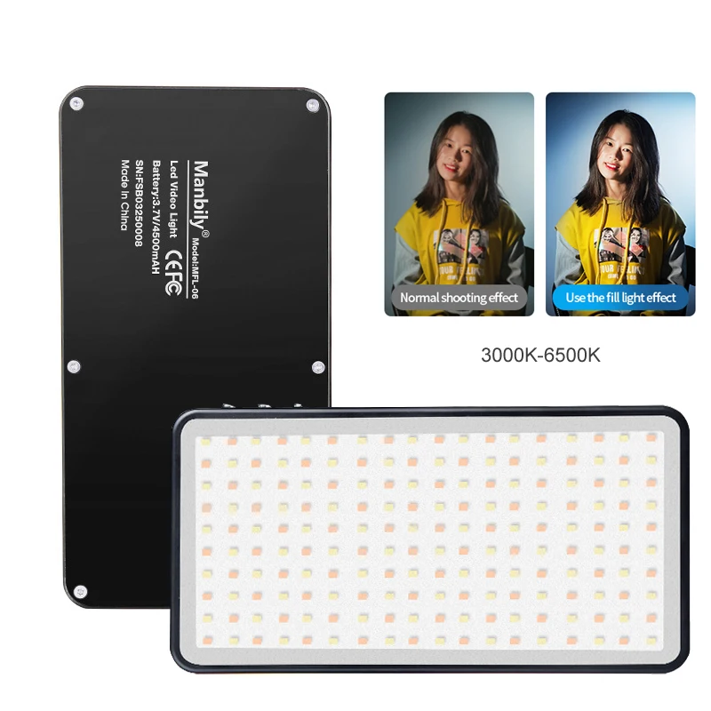 Светодиодный мини светильник Manbily для видеосъемки светодиодный с регулируемой
