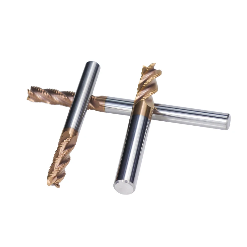 

4 Flute Roughing End Mill 4/6/8/10/12mm Shank Roughing Milling Cutter TiCN Coating Tungsten Carbide End Mill CNC Milling Machine
