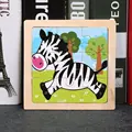 Wooden Childrens Puzzle 9 Pieces Of Woody Forest Animal Shape Story Puzzle Children Adults Vehicle Puzzles Educational Games
