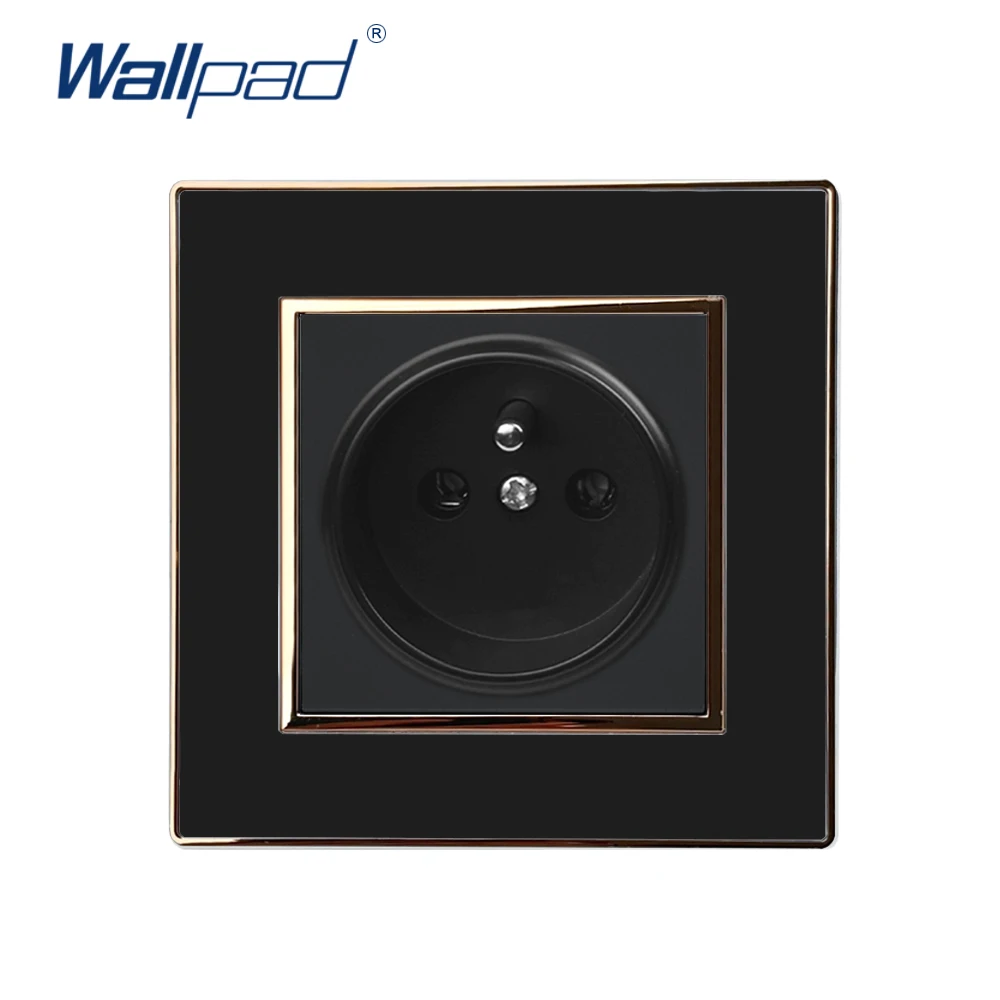 Black Gold 2-контактный ЕС розетка Schuko Wallpad люксовая настенная электрическая Мощность розетка зеркальный акриловый чехол-Панель EU Стандартный 16A AC 110~ 250V - Цвет: Black Gold